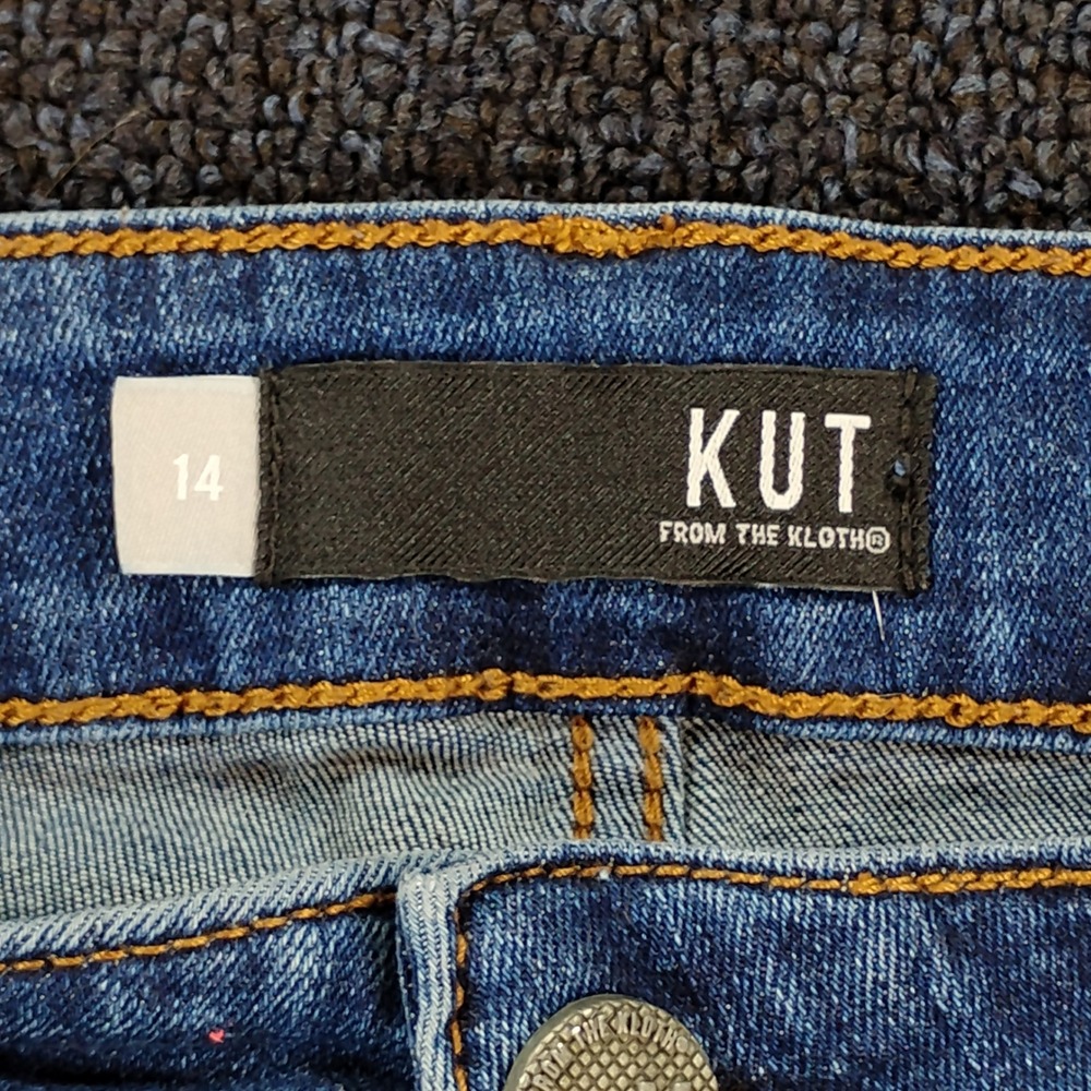 KUT from the Kloth Natalie Bootcut Jeans Womens 14 Blue High Rise Fab Ab Denim - Picture 7 of 11